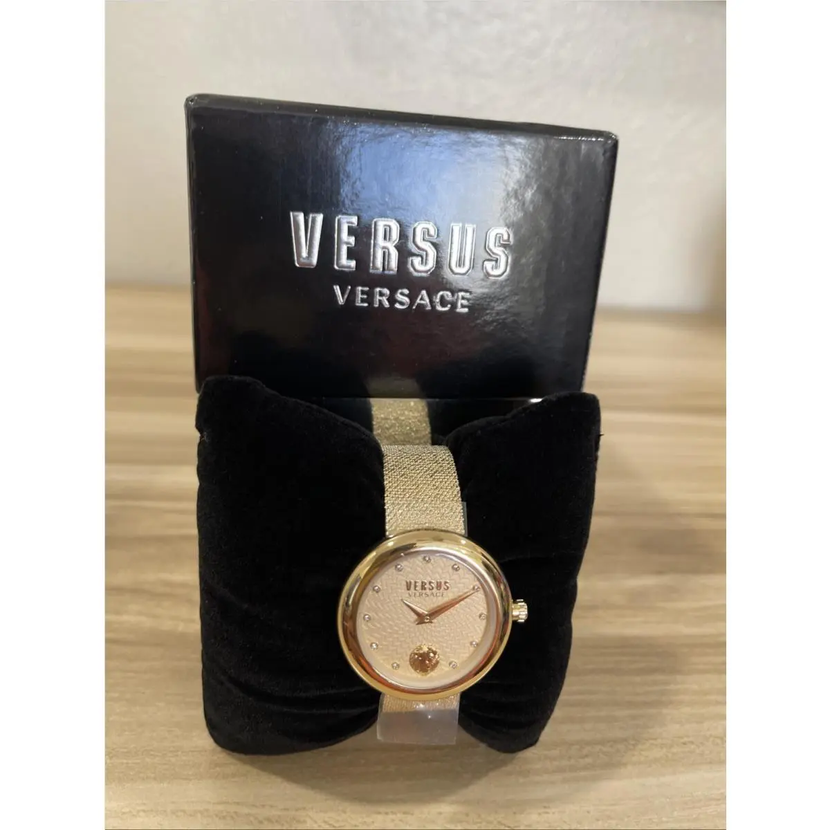 Versus  Mesh Strap Women’s Watch 35mm Yellow Gold Color by Versace