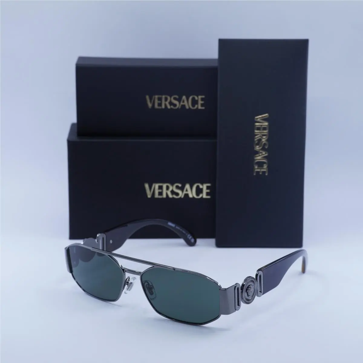 VE2287 100171 Gunmetal/dark Grey 58-14-140 Sunglasses by Versace