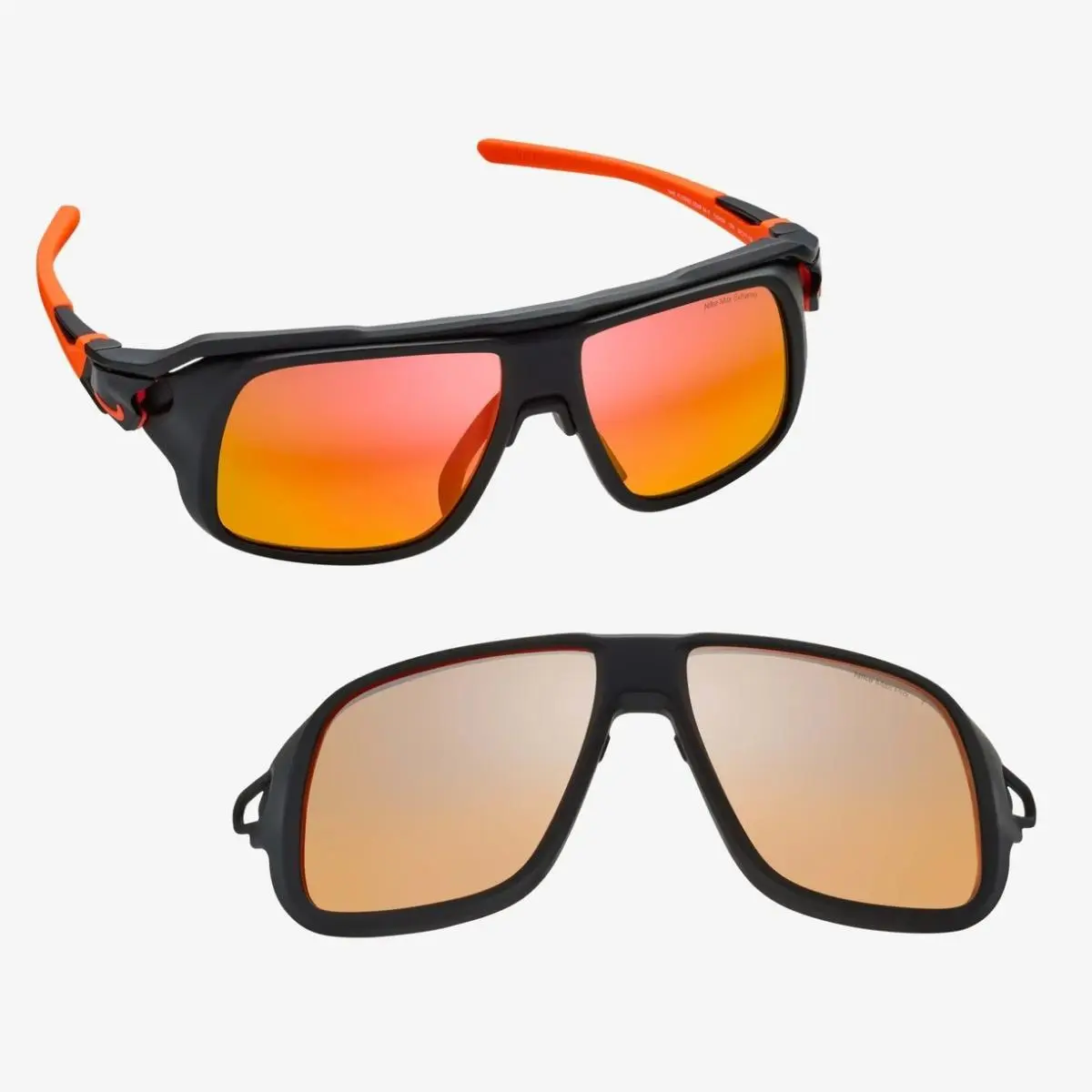 Nike Flyfree Soar 24 008 Matte Black/orange/orange Mirror Sunglasses