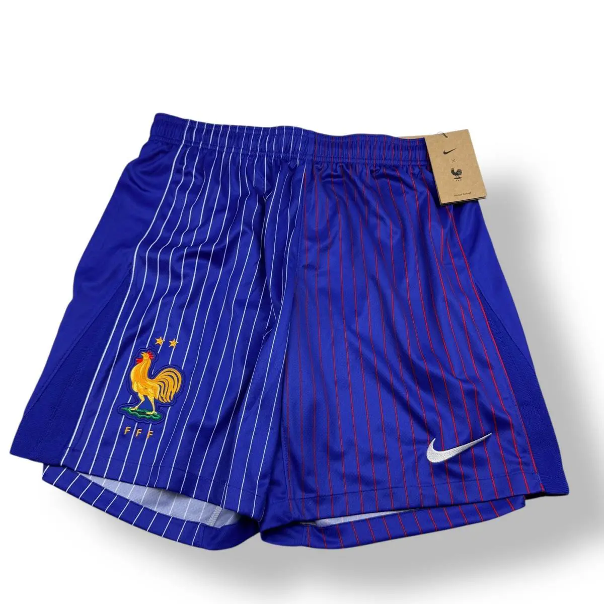 Nike France Fff Soccer Football Dri Fit Slim Fit Mens Shorts Size L Blue Red