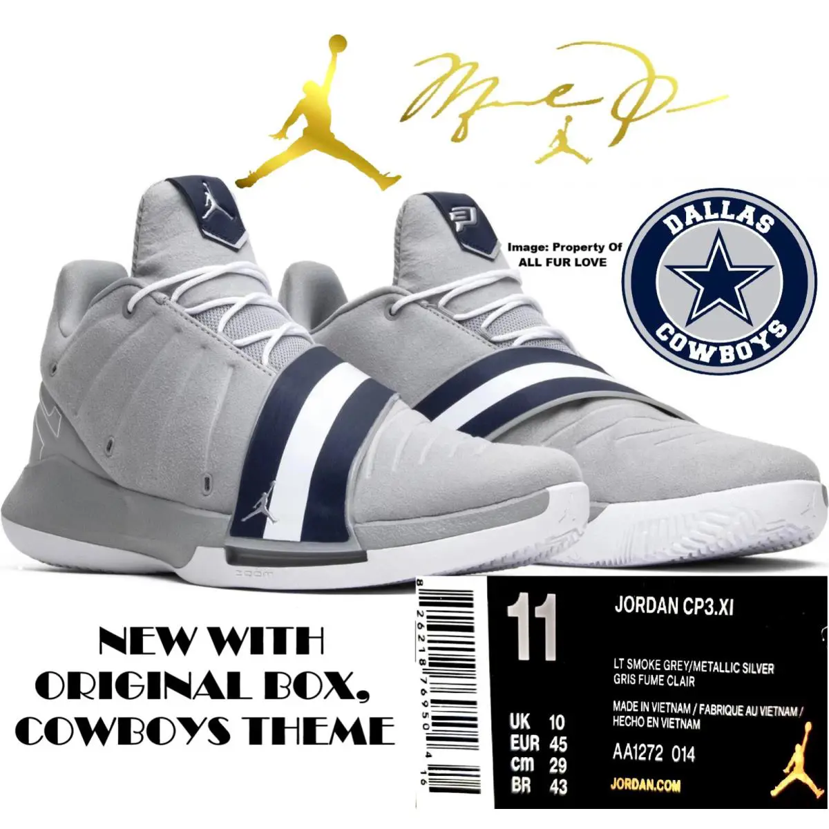 Nike shoes - Jordan CP3.XI - AA1272 014 - Lt Smoke Gray / Metallic Silver (UPC: 826218769504) 0