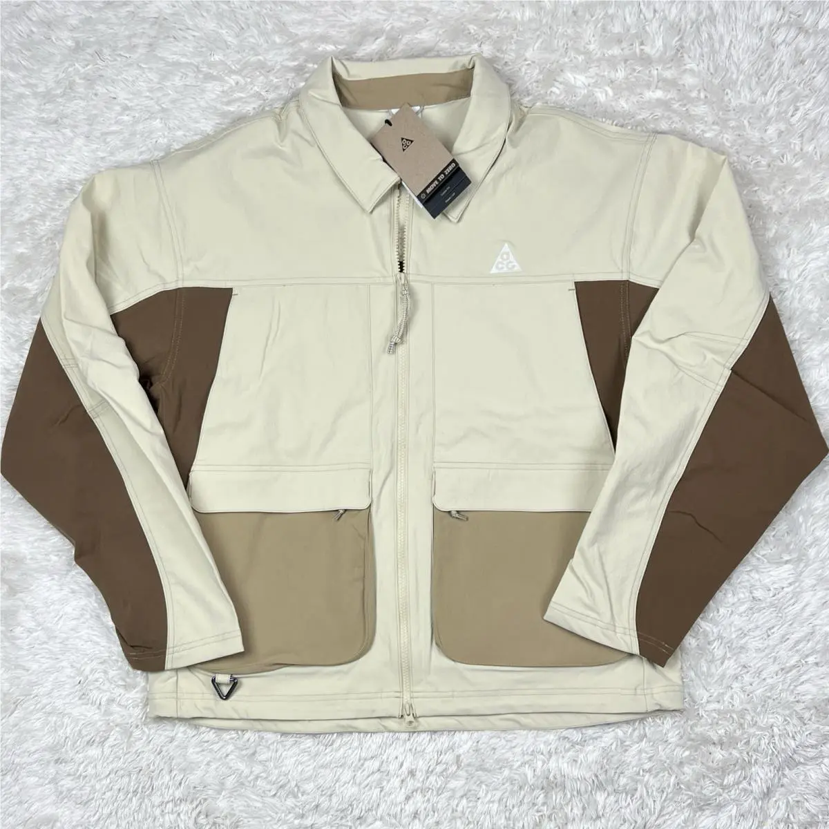 Nike Acg Smith Summit UV Jacket Khaki Beige Summit White HV0598-229 Size Medium