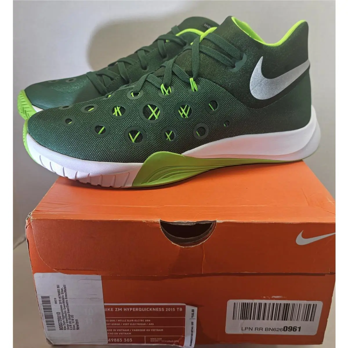 Nike shoes - Nike Zoom HyperQuickness - Zoom HyperQuickness - 749883-303 - Gorge Green/Electric Green/Metallic Silver/White 0