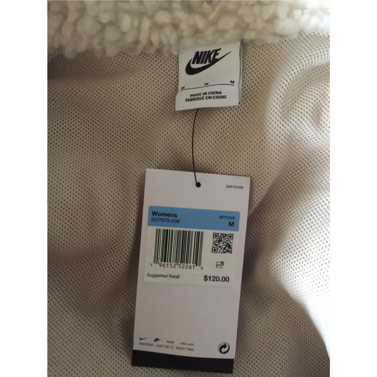 Nike clothing - Nike Sportswear Swoosh Womens Full Zip Sherpa Jacket - Sail 8