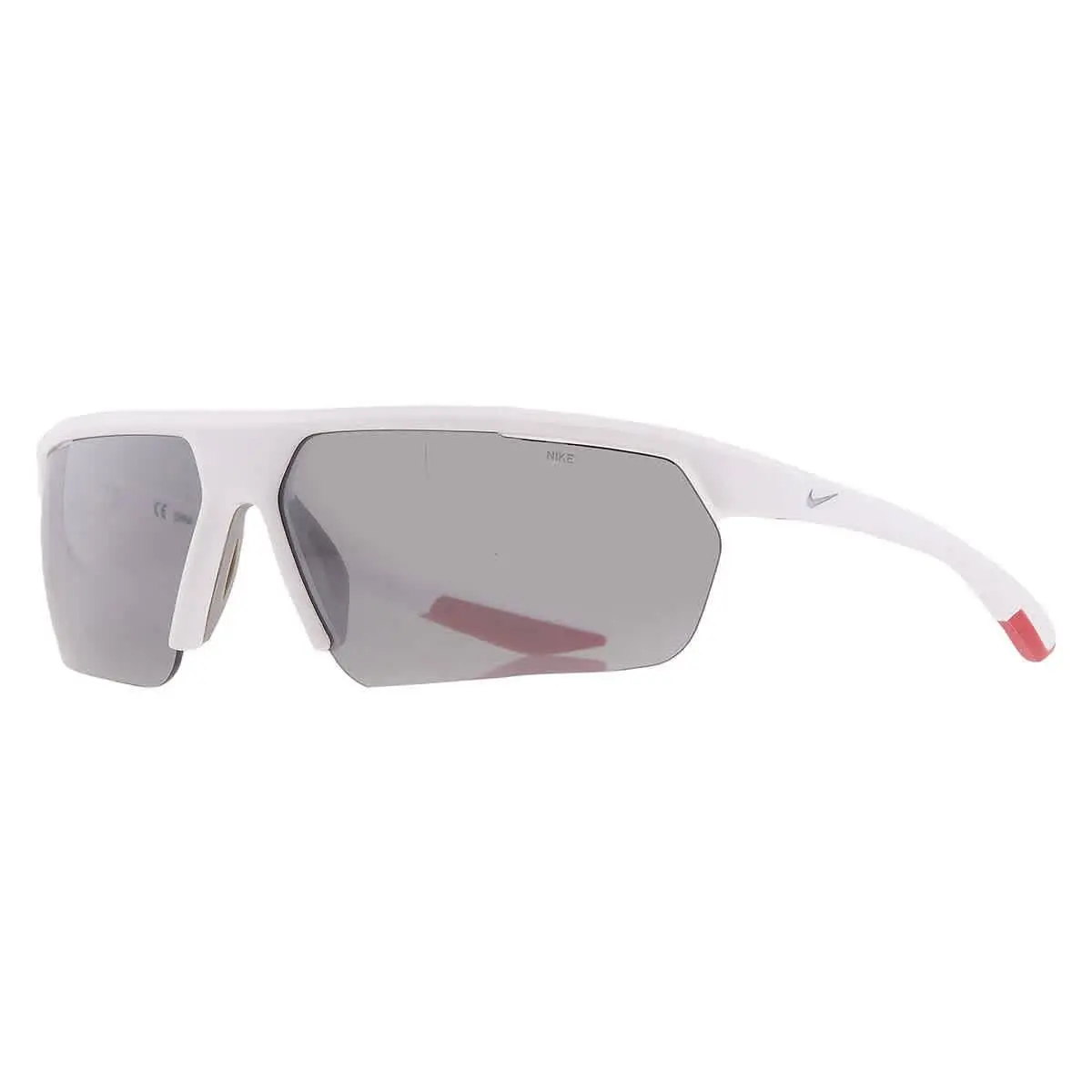 Nike Grey Silver Flash Sport Men`s Sunglasses Nike Gale Force CW4670 100 71 - White, Frame: White, Lens: Multi
