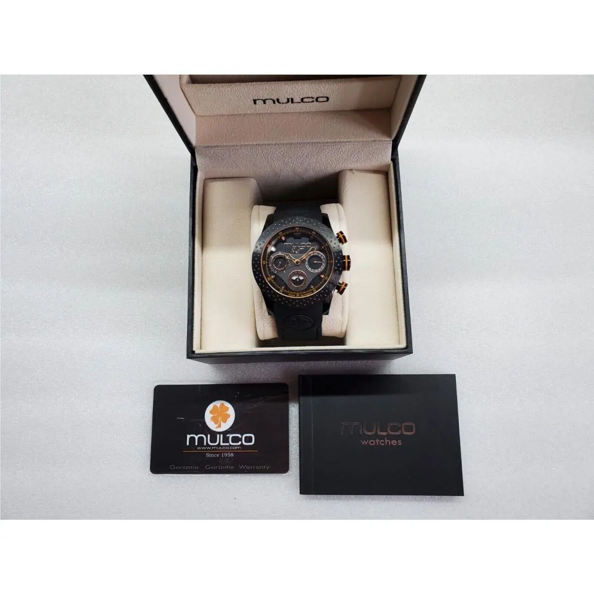 Diver Multifunction Black Dial Silicone Strap Men`s Watch MW5 1962 260 by Mulco