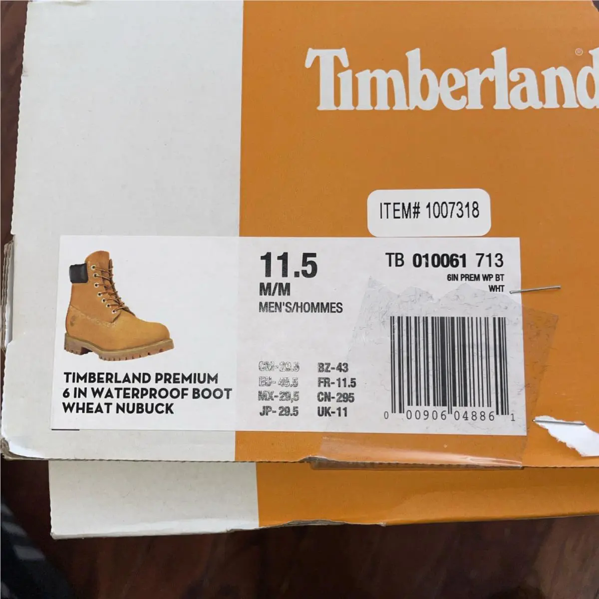 Timberland shoes - 6 - TB010061 713 - Wheat (UPC: 000906048861) 3