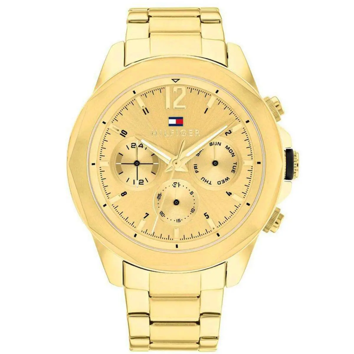 Tommy Hilfiger 1792060 Men`s Gold-tone Multifunction Analog Watch Metal Bracelet