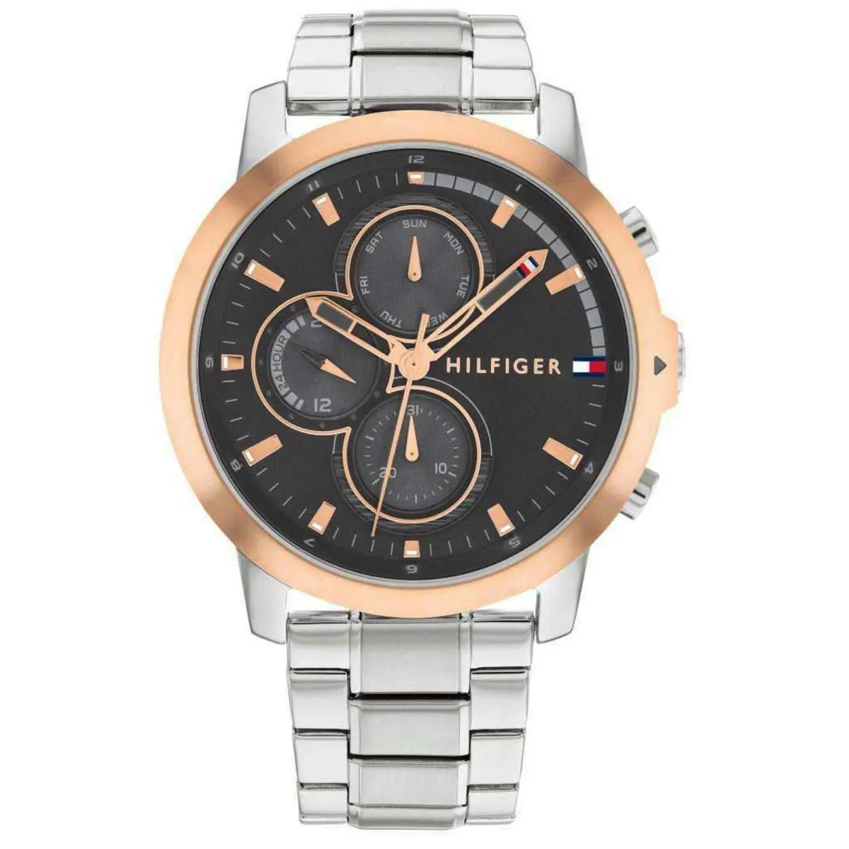 Tommy Hilfiger 1792050 Men`s Gray Multifunction Analog Watch Metal Bracelet