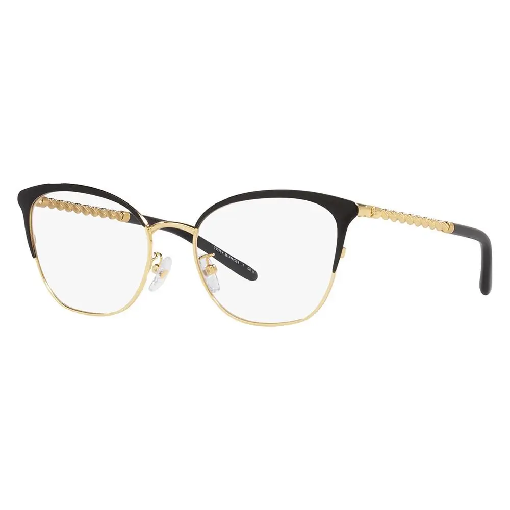 Tory Burch TY 1076 3339 Shiny Gold/black Metal Cat-eye Eyeglasses 51mm