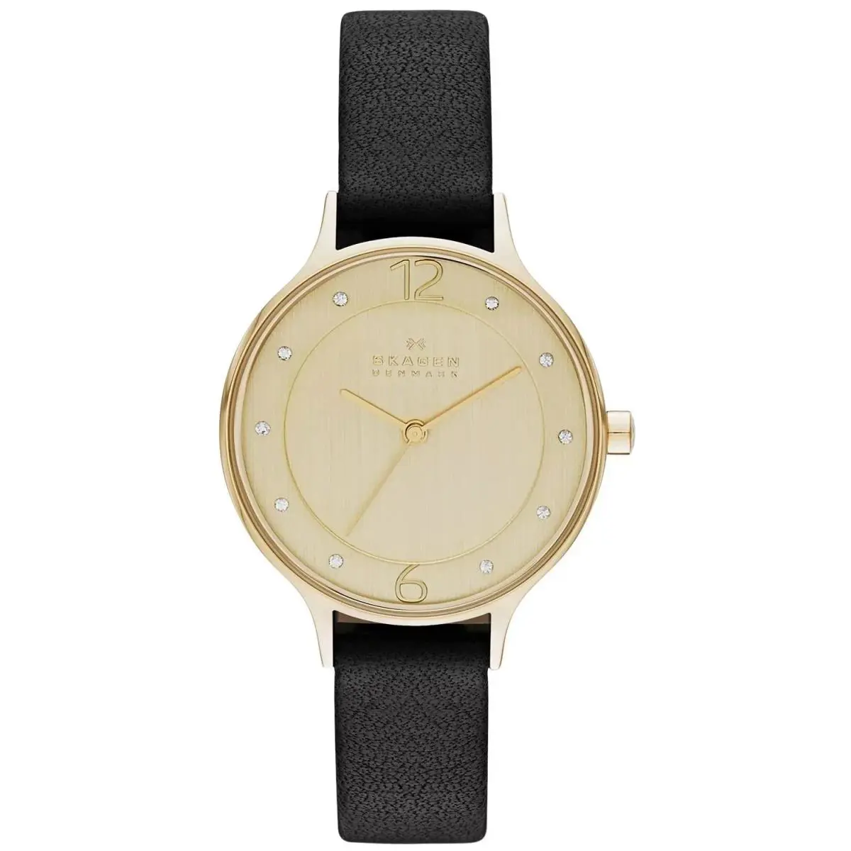 Skagen SKW2266 Women Black Leather Analog Dial Quartz Wrist Watch