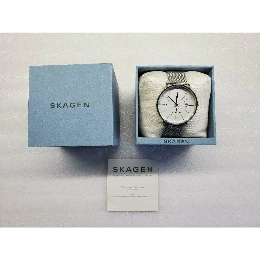 Skagen Hagen Multi-function Silver Dial Mesh St. Steel Men`s Watch SKW6242