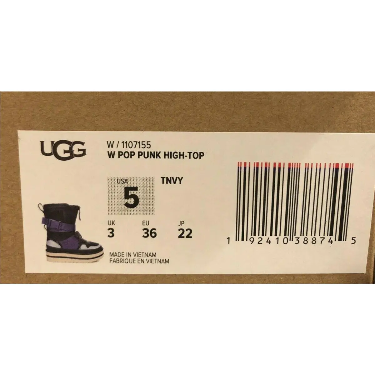 UGG shoes - UGG Pop Punk High Top Sneaker Boot - True Navy (UPC: 192410388745) 7