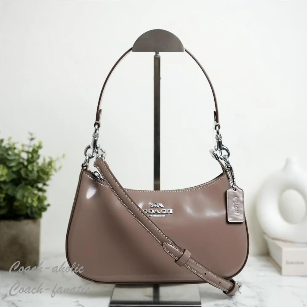 Coach CV938 Teri Shoulder Bag Crossbody In Spazzolato Leather Clay