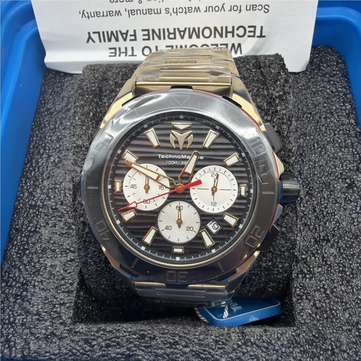Technomarine Men`s Seven Seas 44mm Quartz Watch TM-725033 w/ Impact Case Read by TechnoMarine