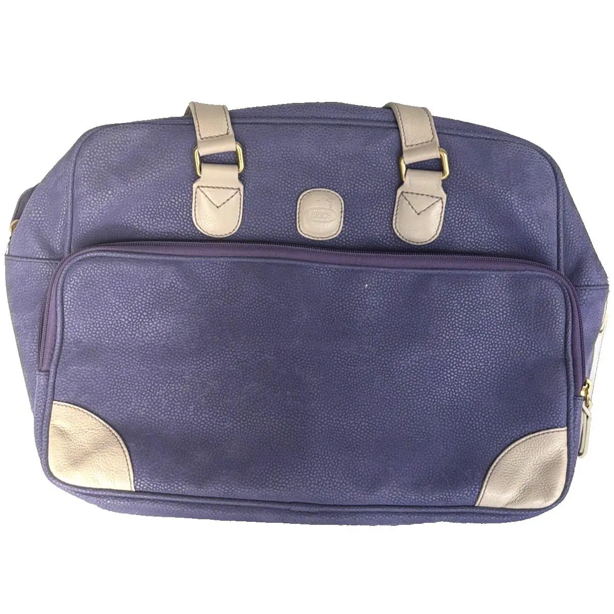 Bric`s Bric`s Purple Distress Soft Boho Pebble Leather Satchel Bowler Purse Bag