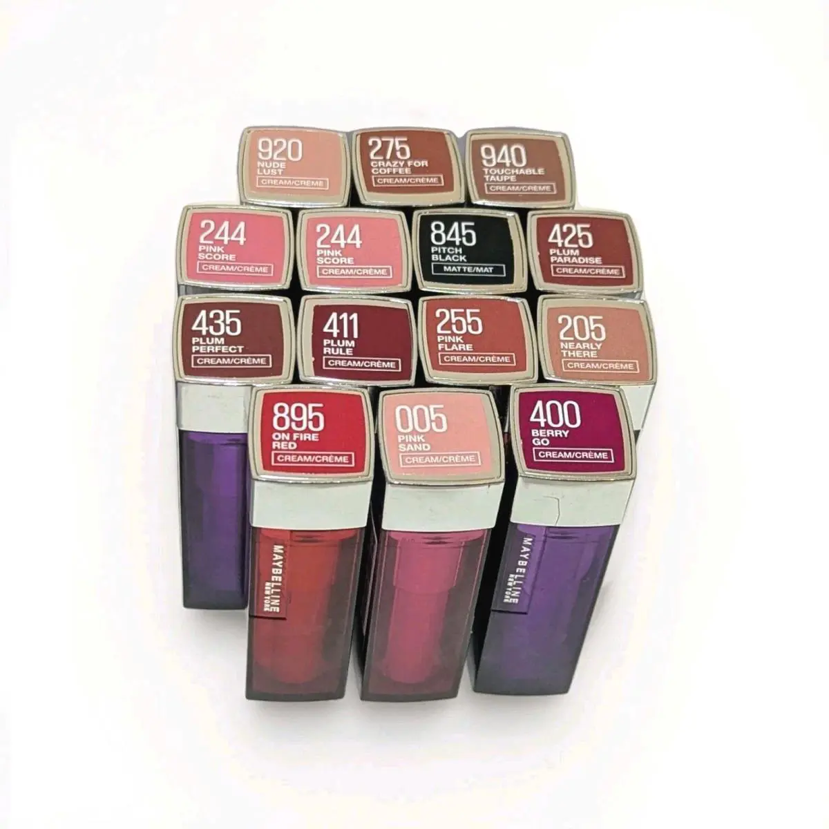 Lot Of 14 Maybelline Colorsensational Lipsticks Mixed Colors