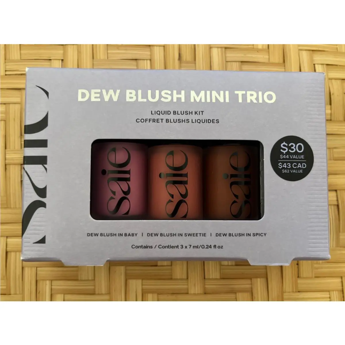 Saie Dew Blush Mini Trio / Liquid Blush Kit / Colors: Baby Sweetie Spicy