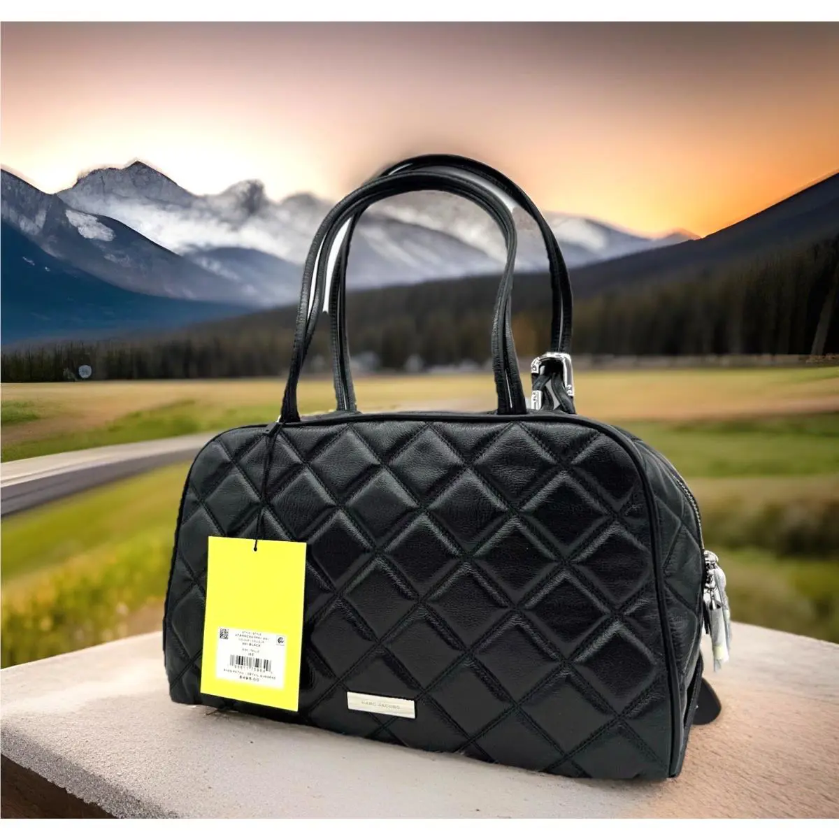 Marc Jacobs The Quilted Diamond Leather Dual Satchel Bag In Black