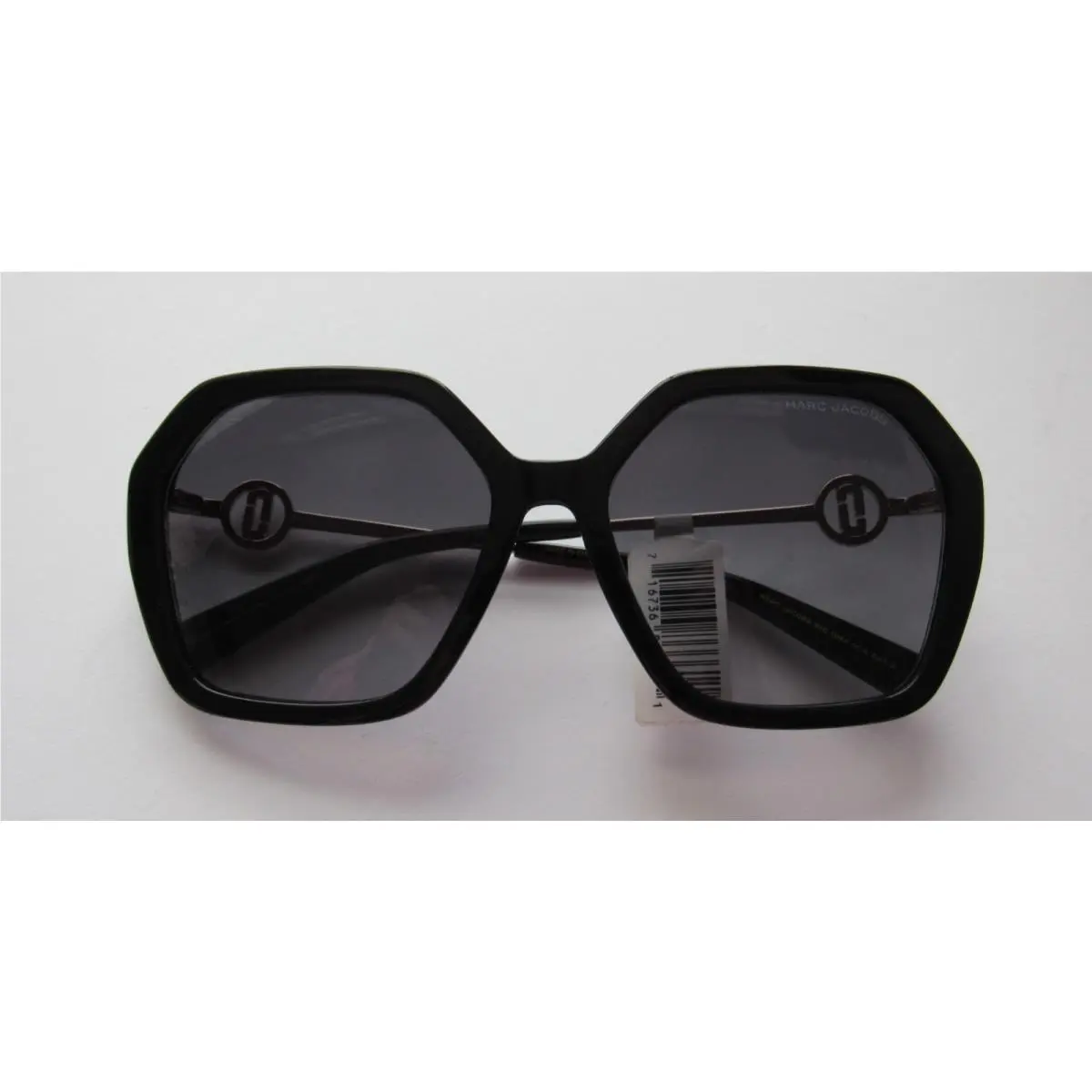 Marc Jacobs Oversized Geometric Round Sunglasses Black/gold 57-17-135
