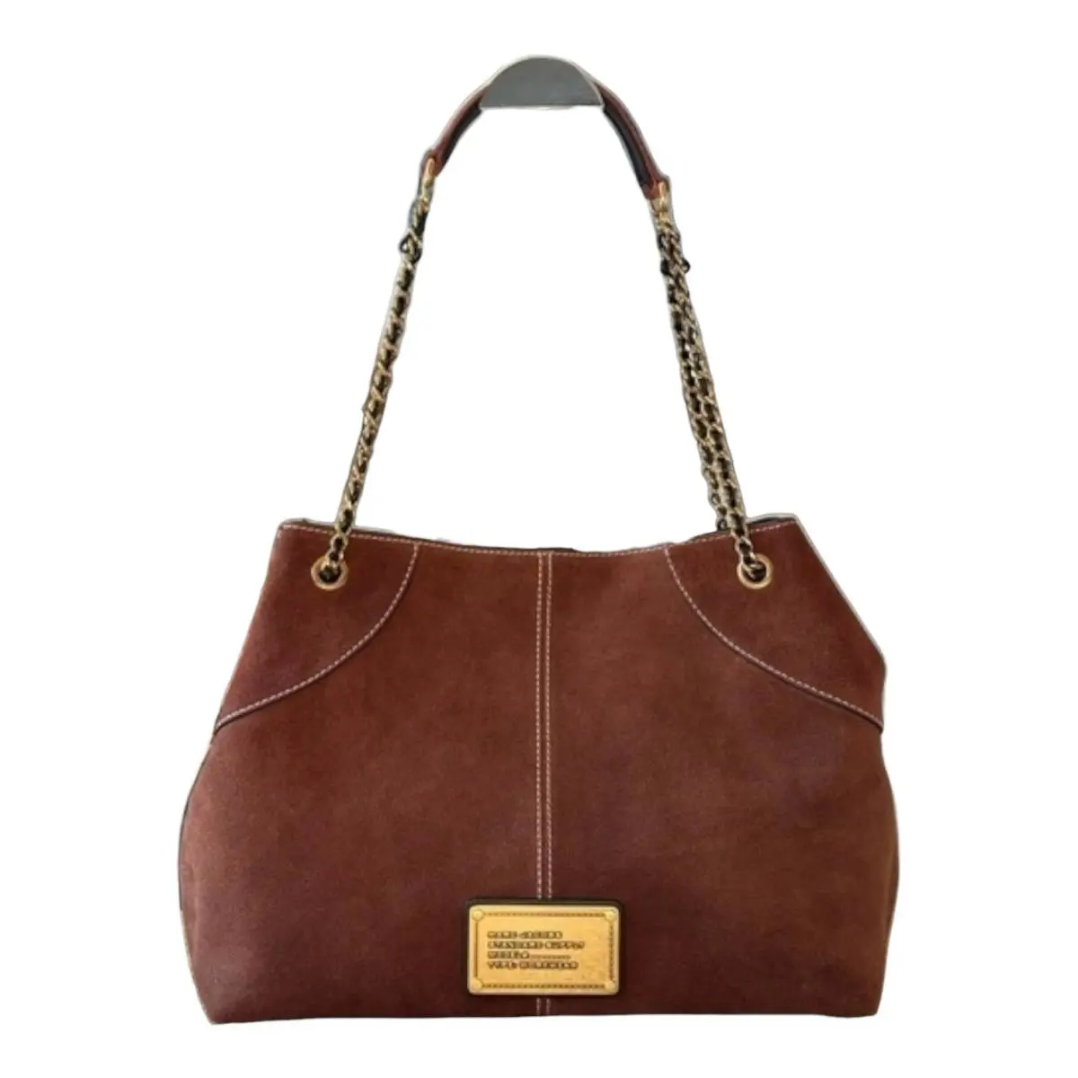 Marc Jacobs Plaza Tote Leather Suede Cognac Brown Shoulder Bag
