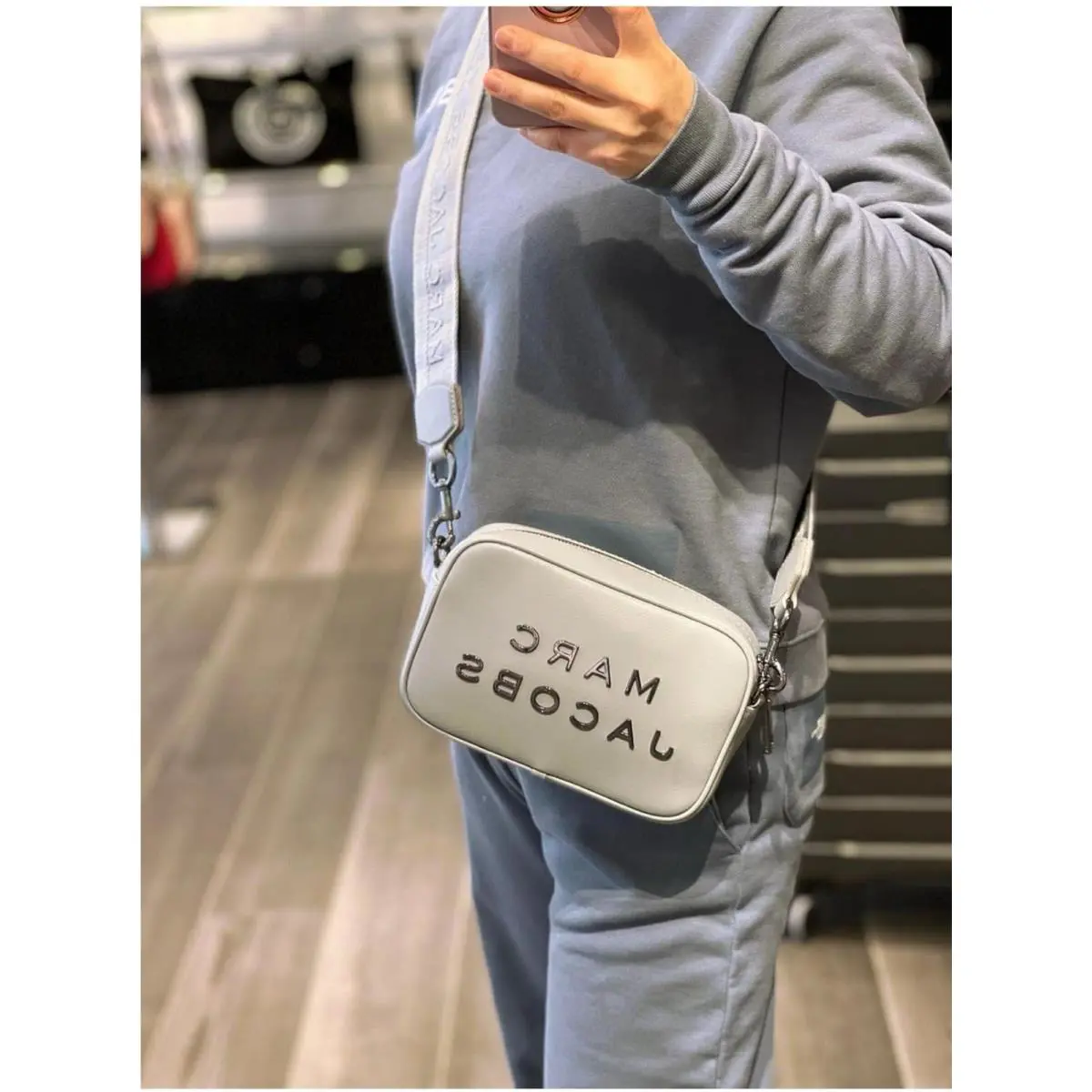 Marc Jacobs Flash Leather Crossbody Bag – Rock Grey