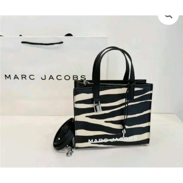 Marc Jacobs Zebra Bold Mini Grind Tote Bag Crossbody Black Multi