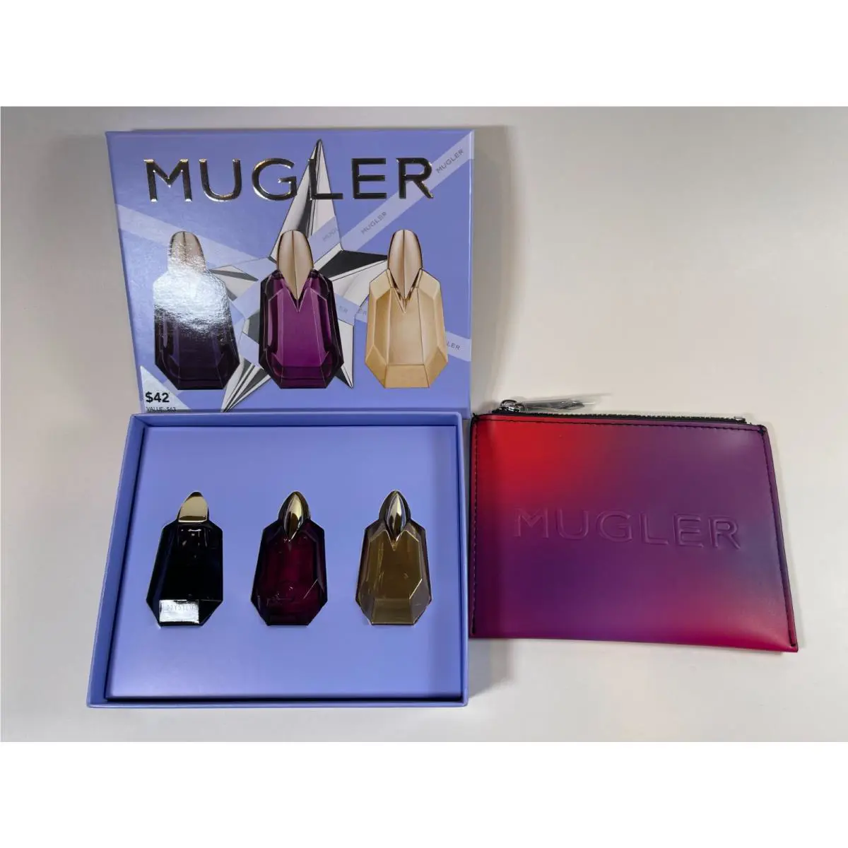 Thierry  Alien 3 Pcs Mini Edp Perfume Set For Women + Makeup Pouch Bag by Mugler