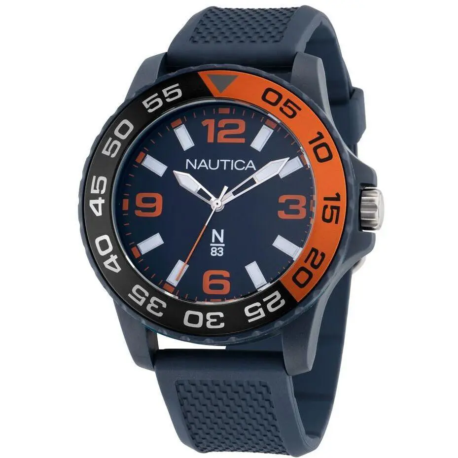 Nautica Finn World Blue PU Mens Watch