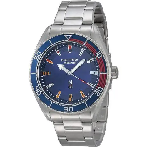 Nautica Finn World Stainless Steel Mens Watch