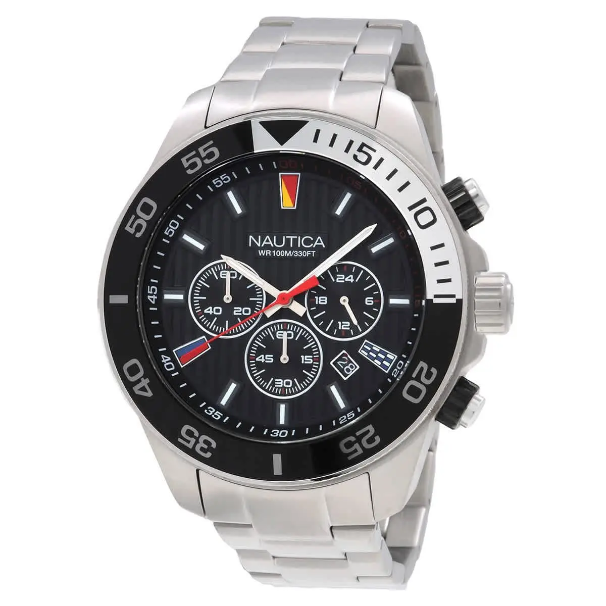 One Chronograph Quartz Black Dial Men`s Watch NAPNOS306 by Nautica