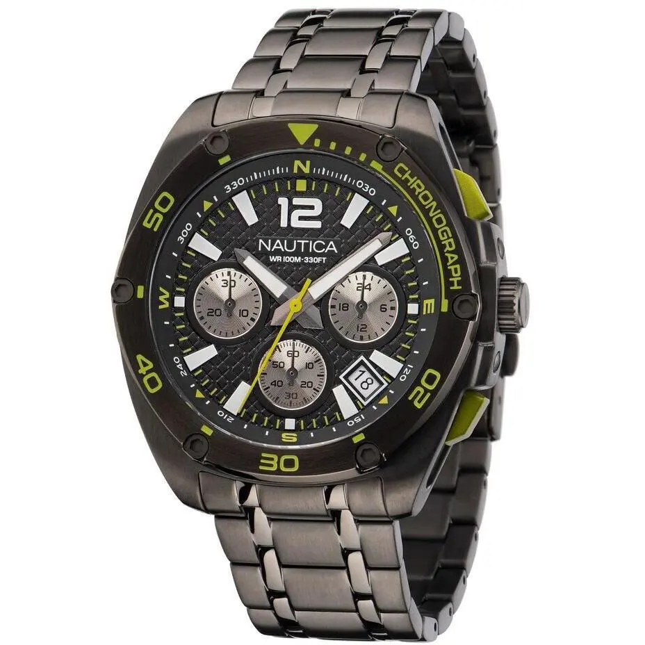 Nautica Tin Can Bay Gunmetal Stainless Steel Mens Watch