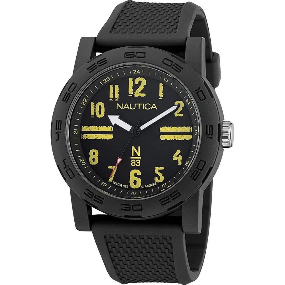 Nautica Black Synthetic Sport Watch