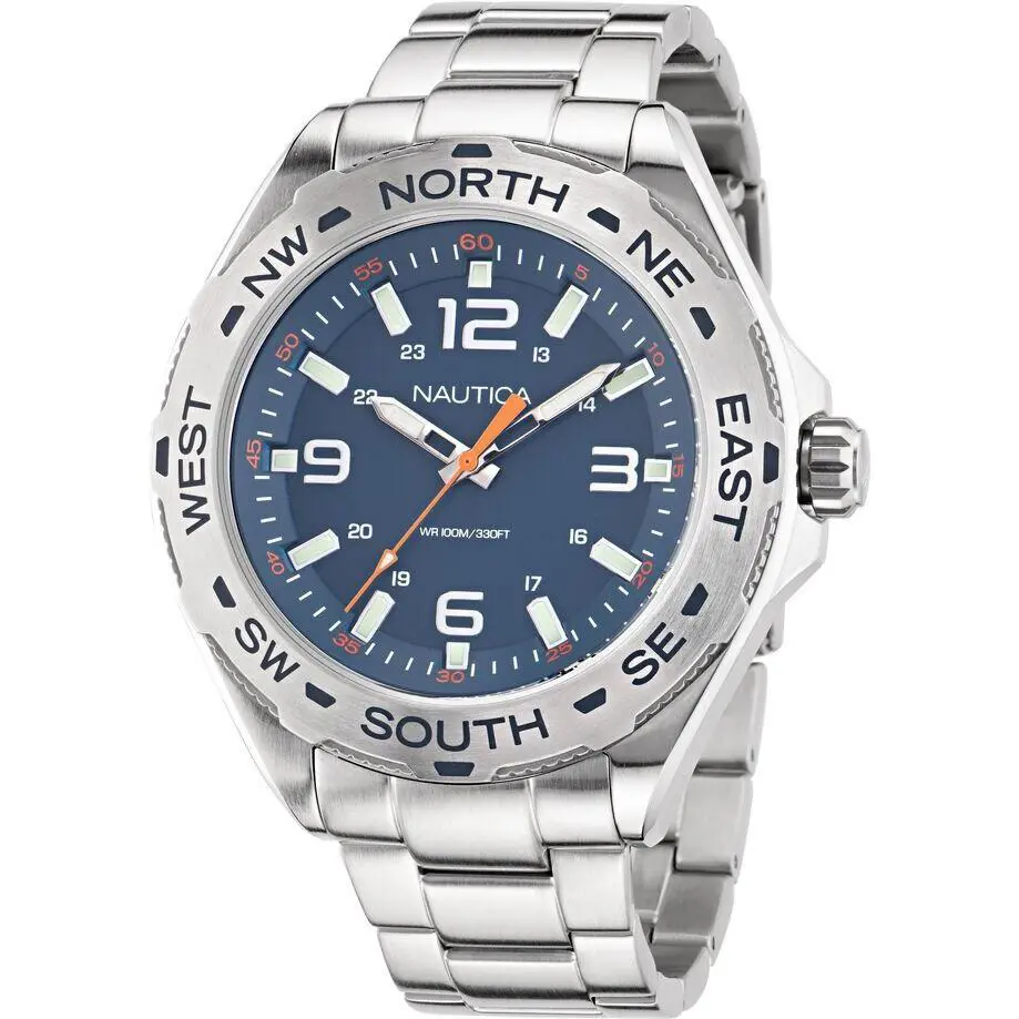 Nautica Clearwater Beach Stainless Steel Mens Watch
