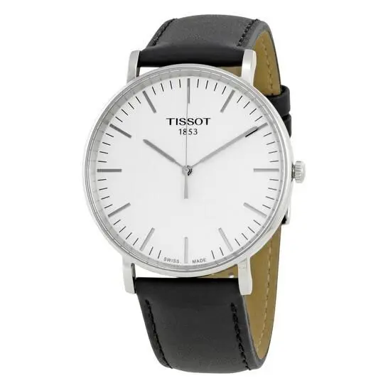 Tissot Everytime Silver Dial Leather Band Men`s Watch T1096101603100
