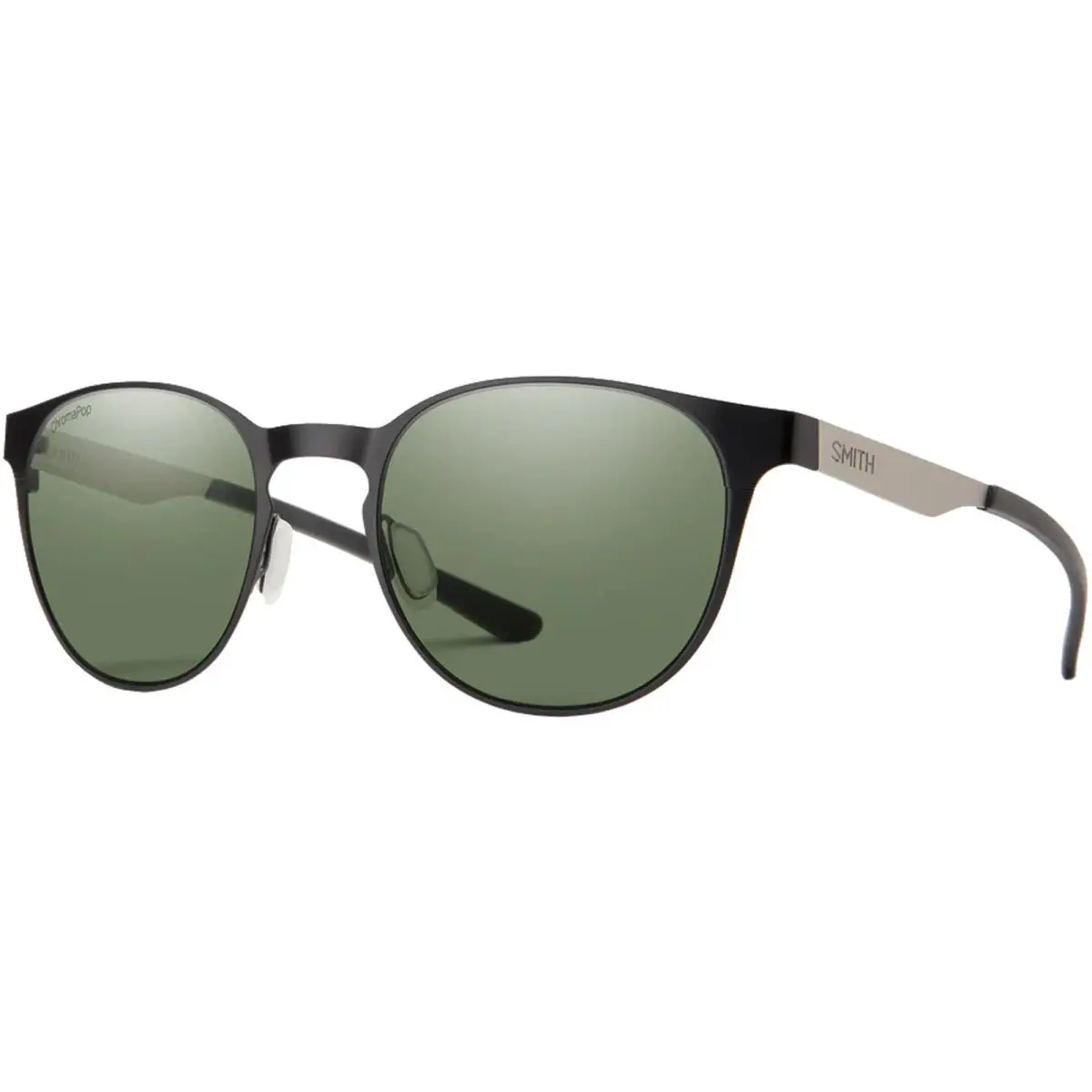 Smith Optics Eastbank Metal Polarized Chromapop Round Sunglasses - 204929 - Matte Black-Silver-Tone/Gray Green (TI752L7), Frame: Select Variation, Lens: Select Variation