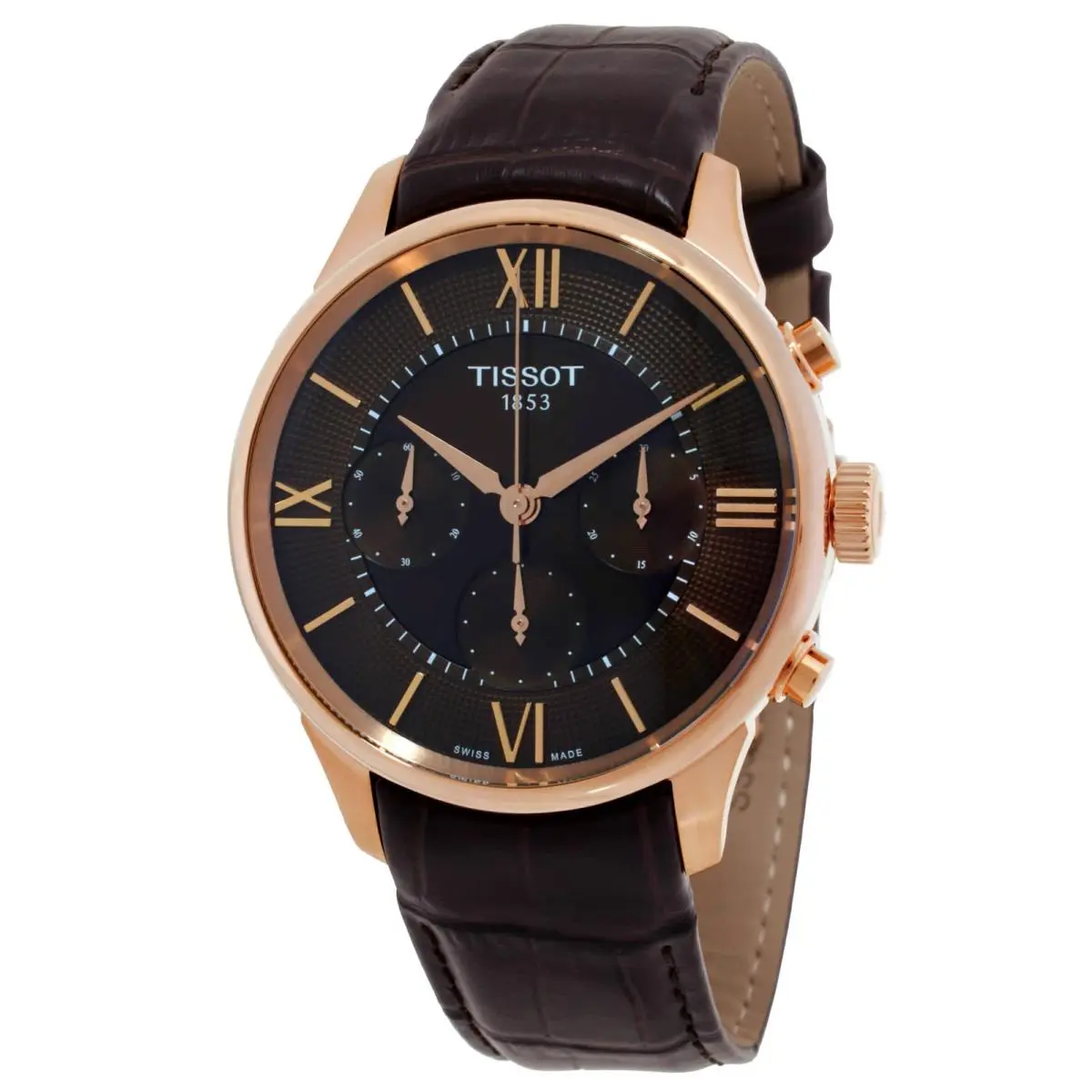 Tissot Chemin Des Tourelles Chronograph Automatic Brown Dial Men`s Watch