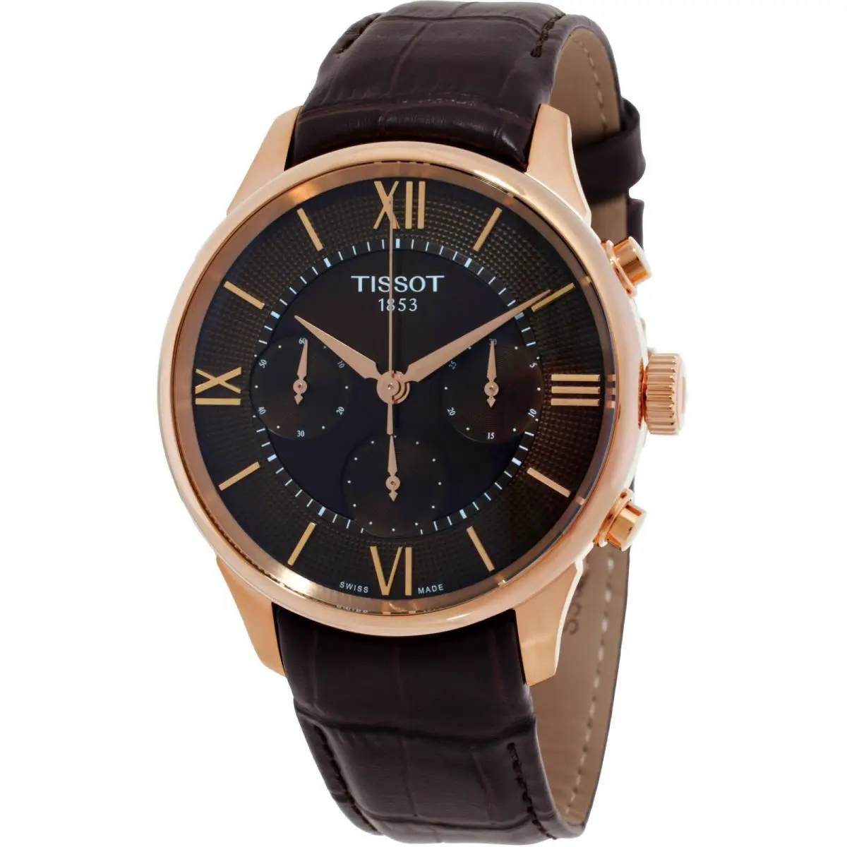 Men`s Watch Chemin Des Tourelles Chrono Brown Dial Strap T1394623629800 by Tissot