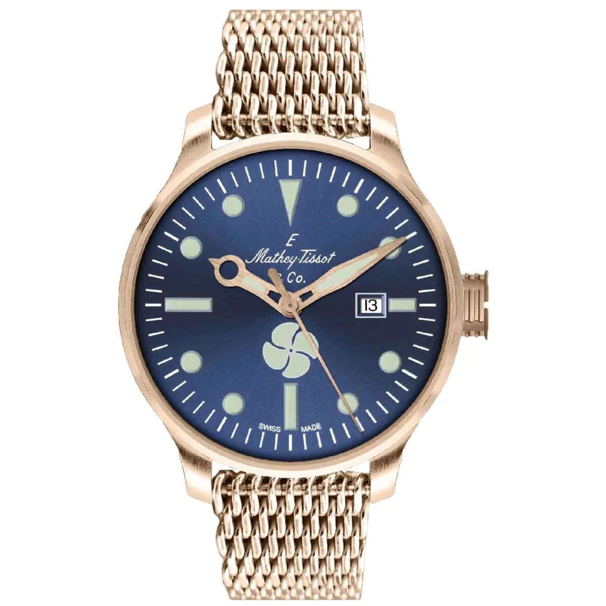 Mathey Tissot Men`s Elica Blue Dial Watch - U121PBU