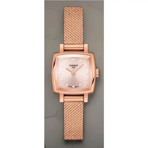Tissot T-lady Lovely Square Women`s Rose Gold Quartz Watch T058.109.33.456.00
