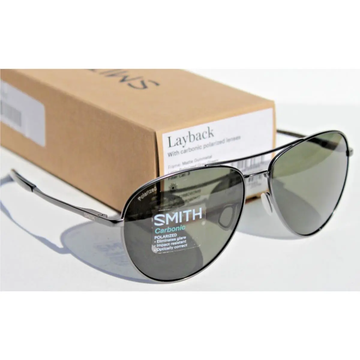 Smith Optics Layback Polarized Sunglasses Gunmetal/gray Green Aviator