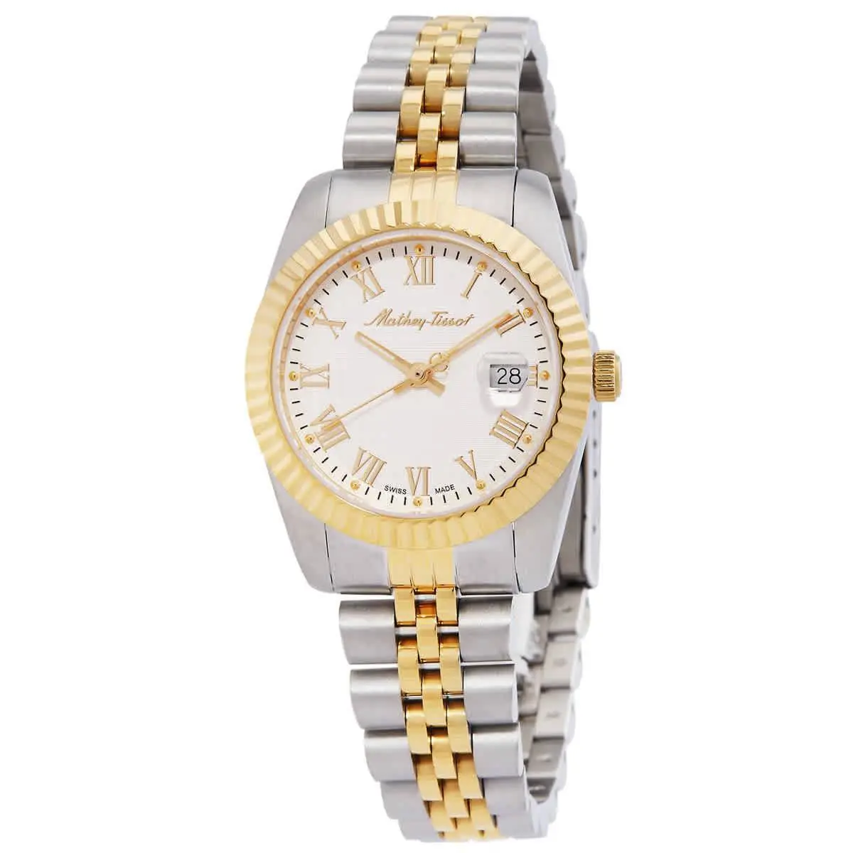 Mathey-tissot Mathy Iii Roman Quartz White Dial Ladies Watch D810BBR