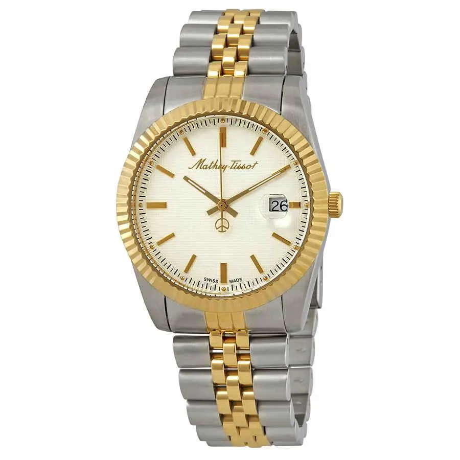 Mathey-tissot Mathey Iii Quartz Silver Dial Men`s Watch H810BI - Dial: Silver, Band: Two-tone (Silver-tone and Yellow Gold PVD), Bezel: Silver-tone