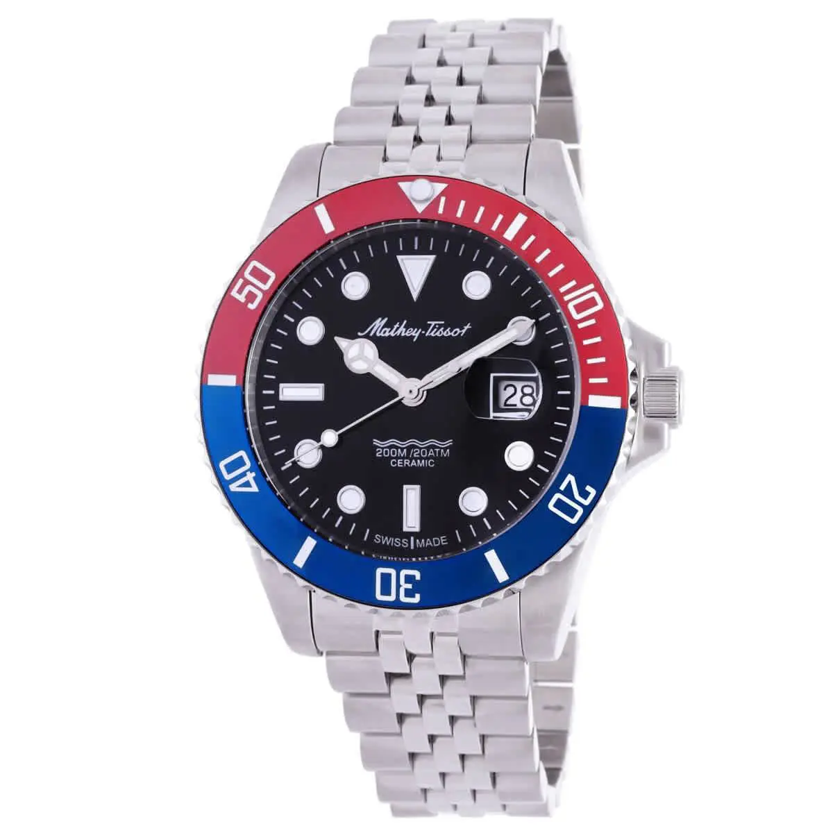 Mathey-tissot Mathy Ceramic Quartz Black Dial Men`s Watch H901CRAR