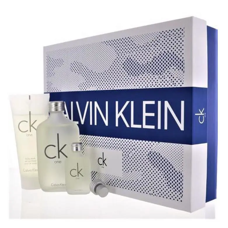 CK One by Calvin Klein For Unisex 3 Pcs Set 3.3 oz Edt Spray + Mini + Body Wash