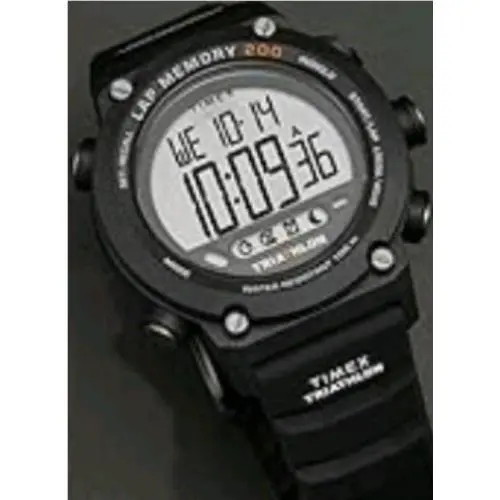 Timex Men`s Triathlon 44mm Watch 200-Lap Chronograph Carbon Fiber Indiglo