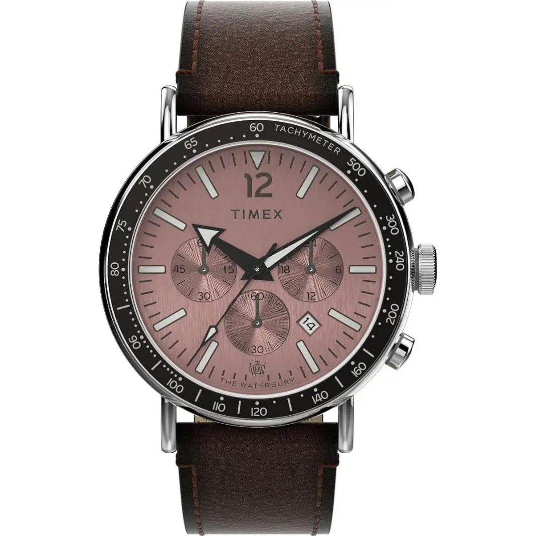 Timex Waterbury 43mm Brown Mens Watch TW2W47300