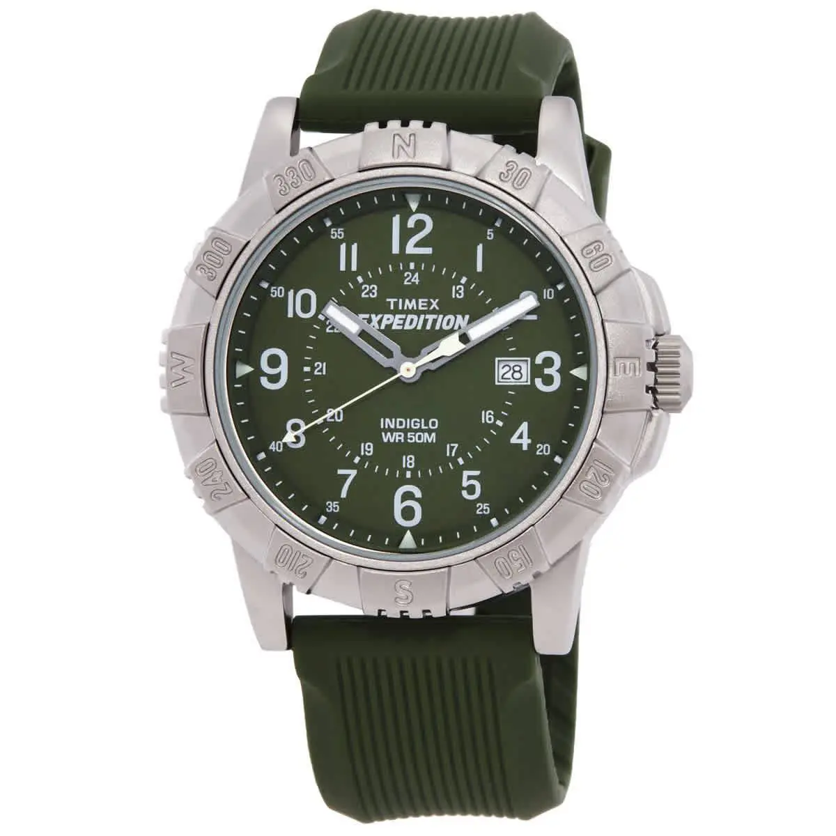 Timex Expedition Ridge Quartz Green Dial Men`s Watch TW4B32100 - Dial: Green, Band: Green, Bezel: Silver-tone