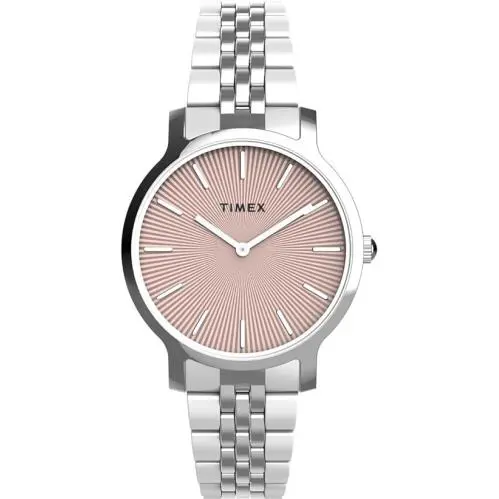 Timex Transcend Women`s Watch TW2V77400 - Dial: Pink, Band: Silver, Pink