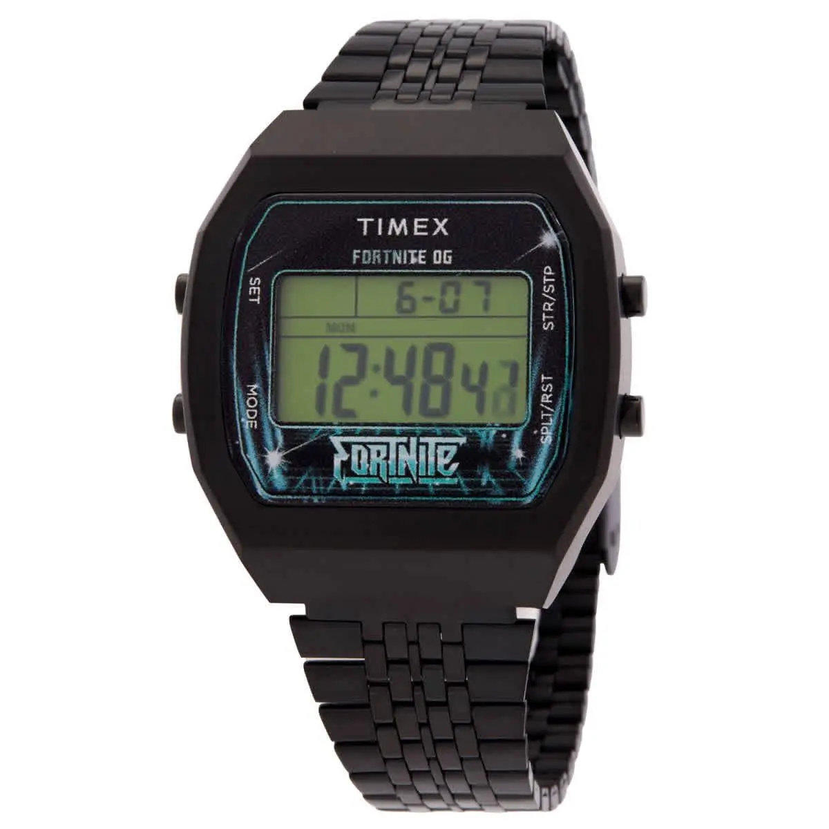 Timex X Fortnite T80 Quartz Digital Watch TW2Y46000 - Dial: Digital, Band: Black, Bezel: Black